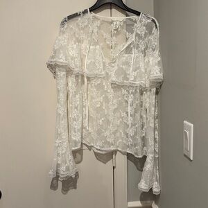 H&M White Lace Top